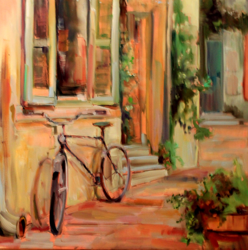Bicycle 36″ x 36″ oil on linen