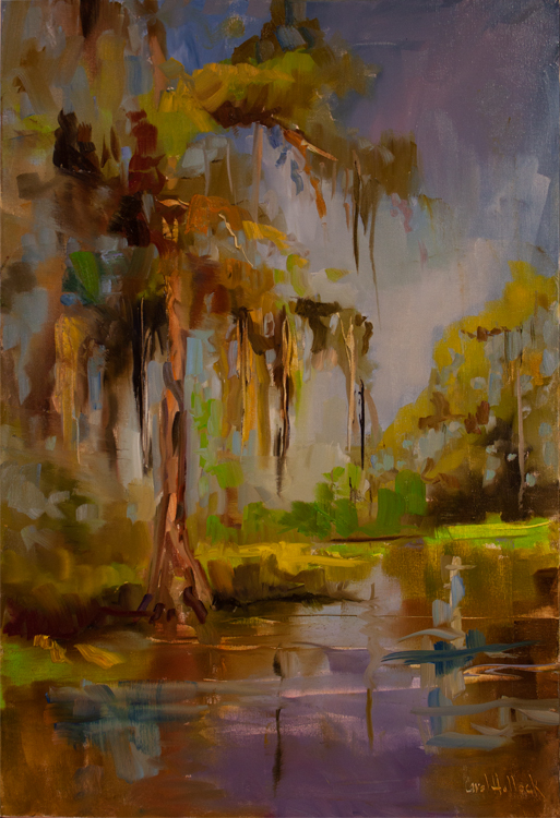 Cypress Moss 30" x 20" Oil on Linen $1250 View at Pineapple Gallery in Mandeville https://www.pineappleartgallery.com/