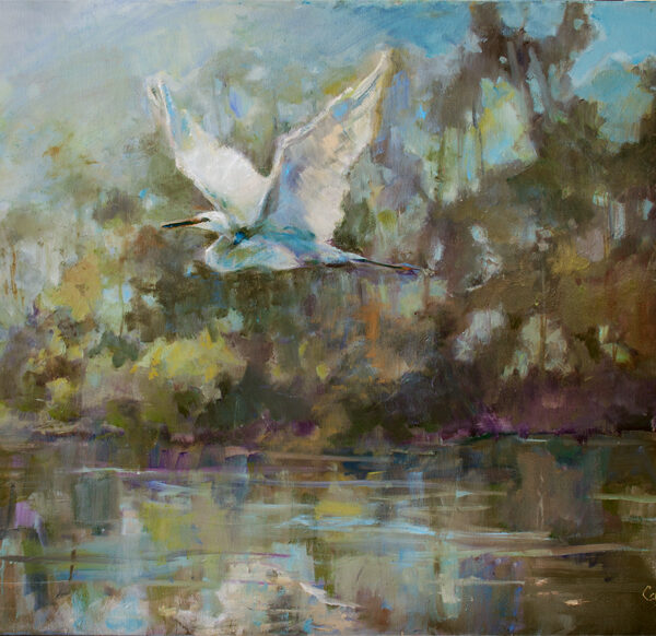 Geraldine in Flight II 2023 Oil on Linen 30" x 40"