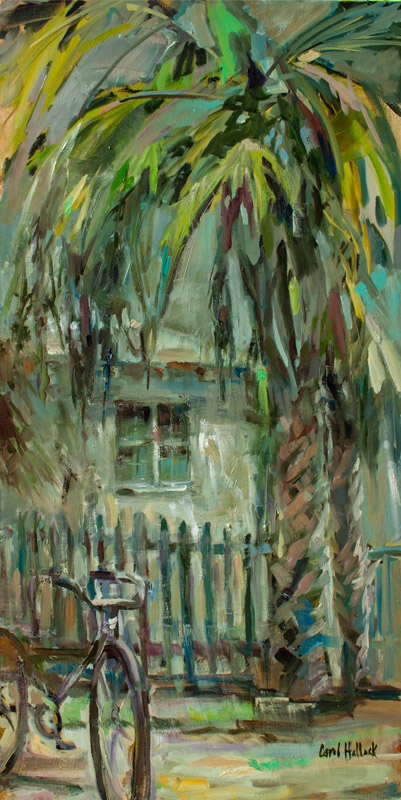 Palm Bicycle 48" x 24" Oil on LInen